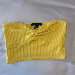 Yellow Knot-Tie Tube Top